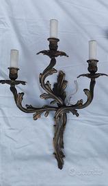 Applique a tre luci bronzo Luis XV