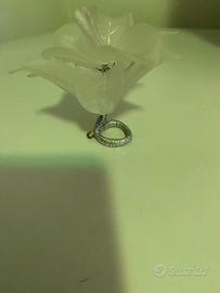 fiore bianco in vetro di murano 