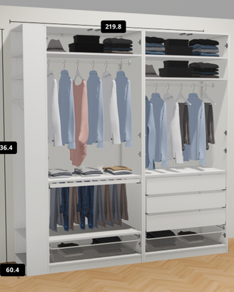 Armadio PAX IKEA 220cm con elemento terminale