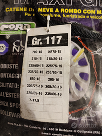 Catene neve gruppo 117 per SUV mai usate