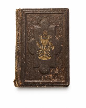 Libro preghiere antico '800 + santino 1898