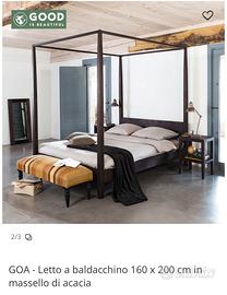 Letto baldacchino legno