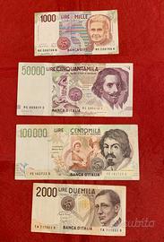 Lotto banconote della lira