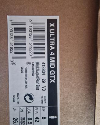 Scarponi Goratex Salomon X Ultra 4 Mid Gtx