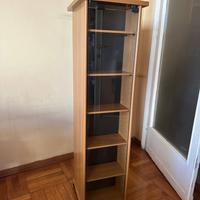 Mobile stretto con vetrina in vetro su ruote + sca