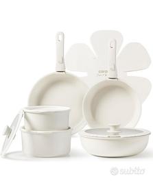 Set Pentole 8 Pezzi con Manico Rimovibile 