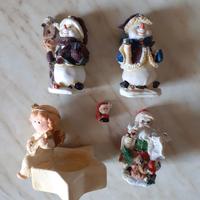 5 Statuette di Natale Pupazzo di neve Babbo Natale