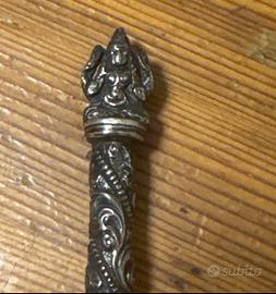 Stecca in argento porta mina e stilografica