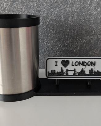 Portapenne Inox "I Love London"