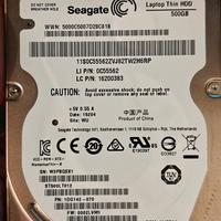 Hard disk Seagate da 500gb da 2.5"