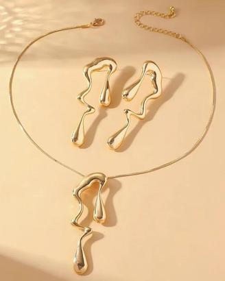 Parure LIQUID GOLD Collana + Orecchini
