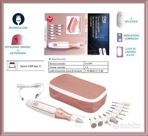 Set Manicure Pedicure a Batteria Ricaricabile Usb