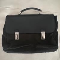 Valigetta pelle e nylon Prada nera