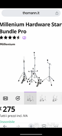 Set Aste Batteria Hardware Millenium