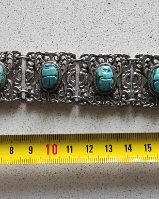 Bracciale e anello scarabeo 