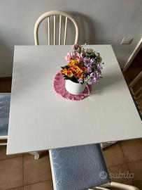 Set da pranzo moderno bianco - Tavolo + 4 Sedie