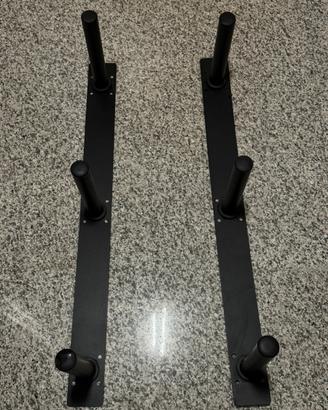 2 x Rack Porta dischi da 50mm da muro - palestra