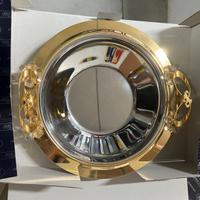Vassoio tondo Creazioni MSB inox 18/10 e oro 24KT
