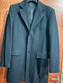 Cappotto nero da uomo in lana