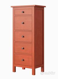 Cassettiera IKEA HEMNES 5 cassetti – rosso