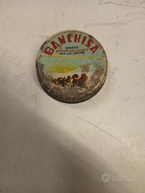 Antica Scatola Latta Pubblicità BANCHISA Grasso Ca