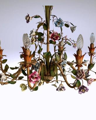 LAMPADARIO VINTAGE - Porcellana di Capodimonte e m