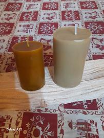 2 Candele artigianali in pura cera d'ape