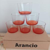 Bicchieri bassi colore arancio nuovi 