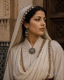 Antico pendente - spilla argento 1900 Maghreb