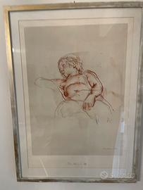 Disegno in sanguigna originale Pietro Annigoni