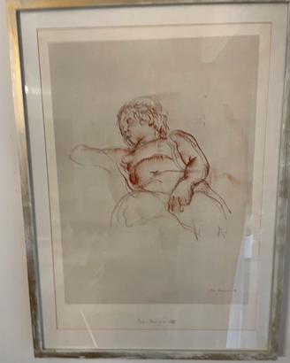 Disegno in sanguigna originale Pietro Annigoni