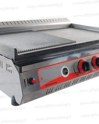 Fry top piastra professionale a gas in ghisa 70 cm