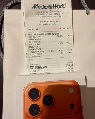Iphone 17 pro max NUOVO CON KASKO E FURTO
