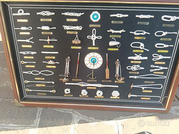 quadro nodi marinaro con orologio 