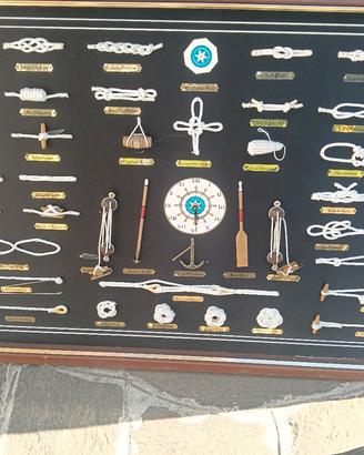 quadro nodi marinaro con orologio 