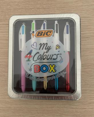Scatola box penne 4 colori BIC