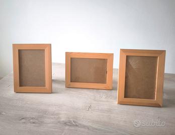 Set 3 Cornici in Legno Chiaro / Naturale