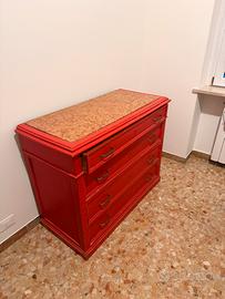 Cassettiera / credenza con marmo rosso di Verona