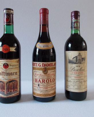 3 vini da collezione – annate 1961, 1970, 1978