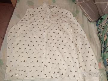 Camicia bianca a fantasia 