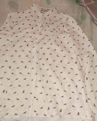 Camicia bianca a fantasia 