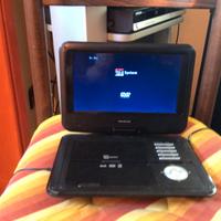 LETTORE DVD PORTATILE + TV DVB-T2 CON ACCESSORI
