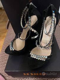 Scarpe swaroski pelle scamosciate LE SILLA