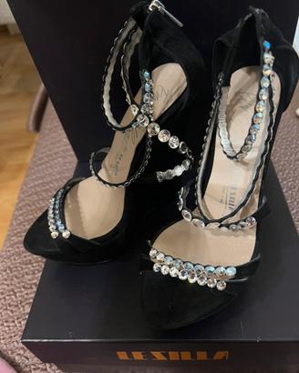 Scarpe swaroski pelle scamosciate LE SILLA