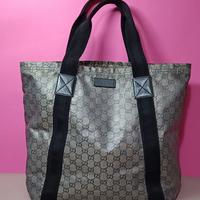 Autentica borsa grande Gucci GG tessuto rivestito 