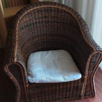 poltrona in vimini interno e esterno 