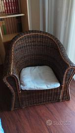 poltrona in vimini interno e esterno 