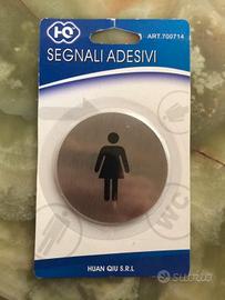 Segnale adesivo metallico Toilette Donna.