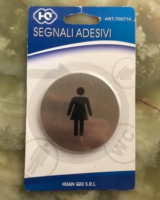 Segnale adesivo metallico Toilette Donna.