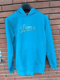 Felpa Vintage puma celeste e argento 
